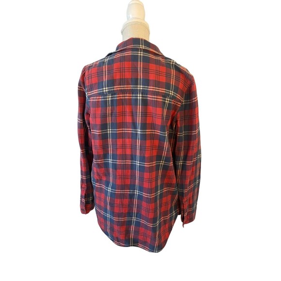 TREASURE AND BOND Red Flannel Button Up Long‎ Sleeve Top Size Medium - Picture 2 of 6